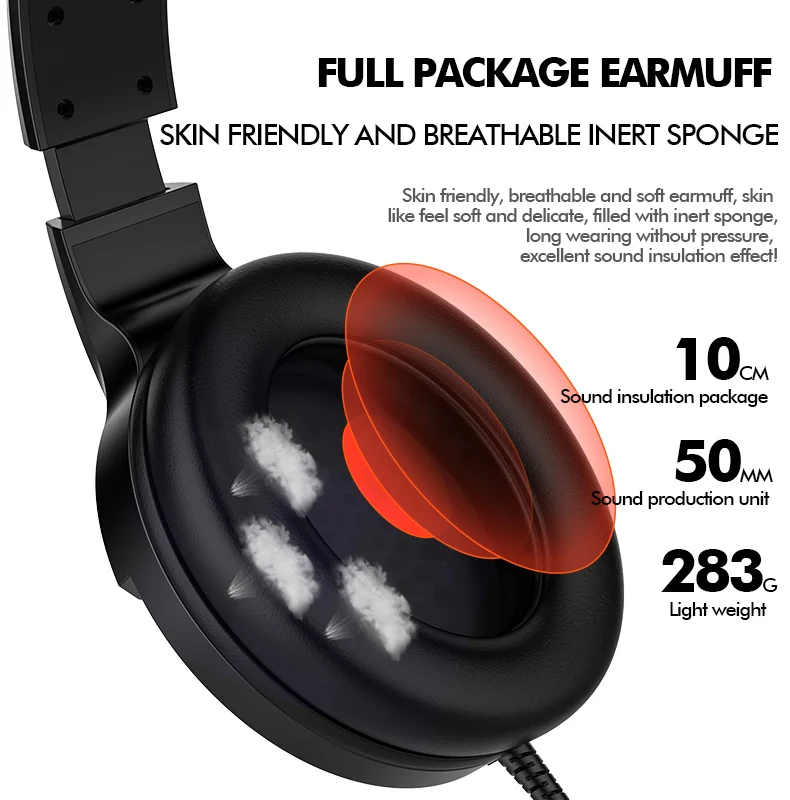 Head Mounted Wired Headset 7 1 Surround Sound RGB Light Game Headphones with Microphone for Xbox One PS4 Tablet PC