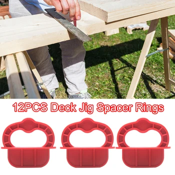 

12pcs/set Practical Compact Multifunction Marking Spacing Tools Durable DIY Handheld Home Deck Jig Spacer Ring Easy Install