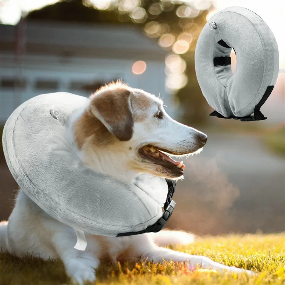 Защитный надувной воротник для собак и кошек-мягкий ошейник для восстановления домашних животных не блокирует видение е-воротник