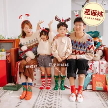 Г., новые зимние теплые 4 пары, модные Семейные повседневные носки унисекс с рождественским принтом для мужчин, женщин, мальчиков и девочек Высококачественная упаковка