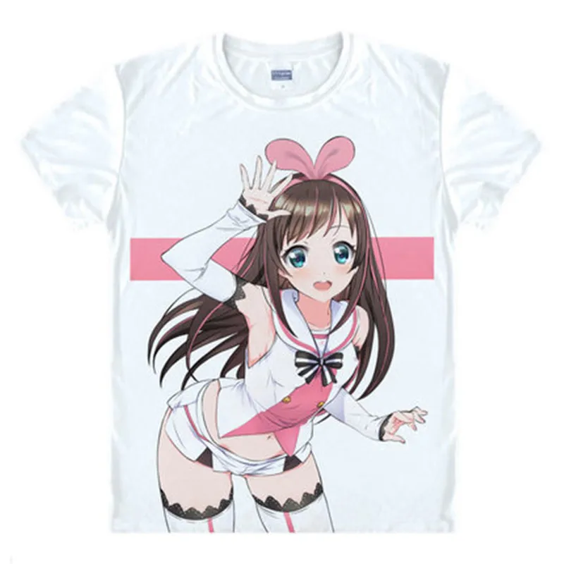 Kizuna футболка AI Japan Virtual YouTuber Kizuna AI Kaguya Luna Косплей рубашка Kwaii Милая дизайнерская футболка аниме певица футболка - Цвет: 22