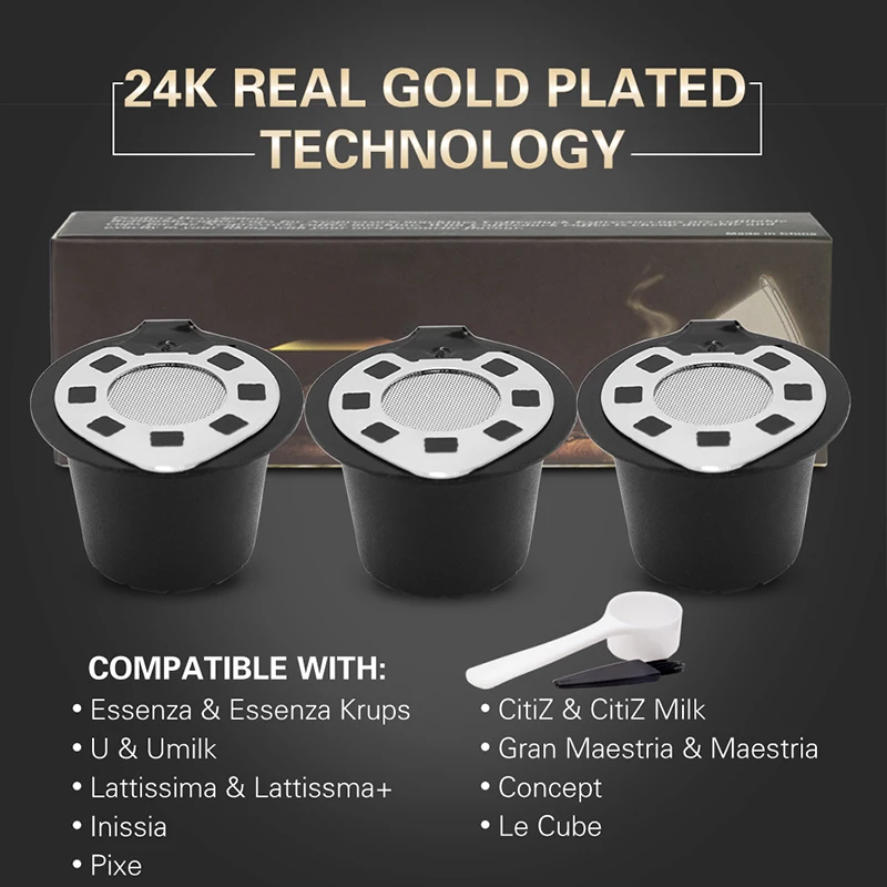 3X многоразового кофе капсулы Pod фильтр чашка для Nespresso Maestria, Pixe молоко