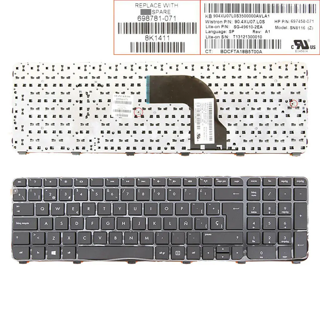 Spanish Laptop Computer Keyboard for HP Pavilion DV7-7000 DV7-7100 DV7-7200 SP
