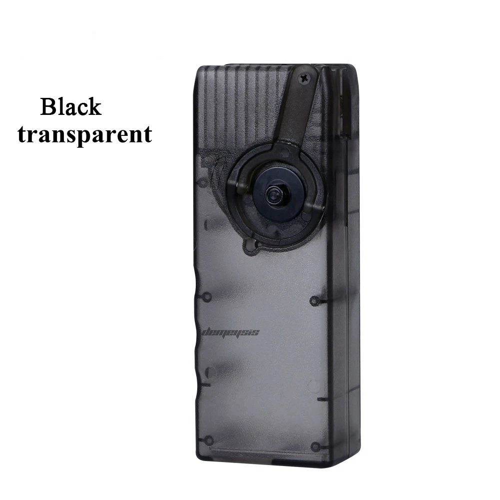 black transparent 1000rd Rounds M4 Hand Crank Pouch Military Tactical Magazine Pouches Quick Loader Hand Crank Hunting Airsoft Paintball Pouches - Color: black transparent