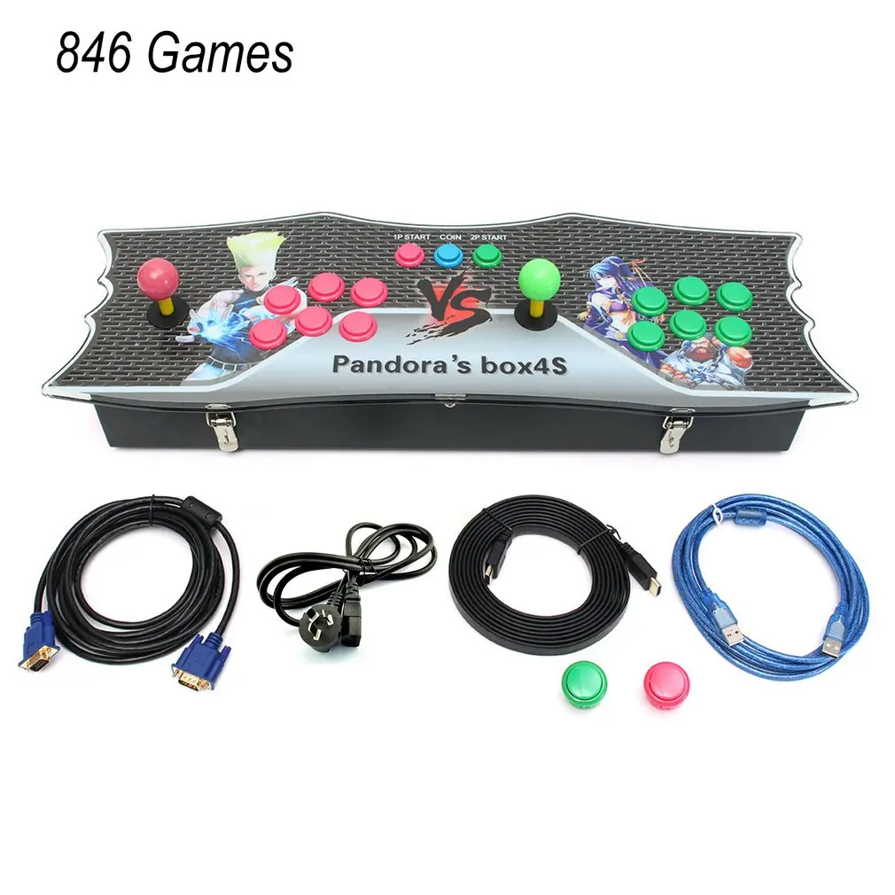 AU Plug Двойная семейная Классическая видеоигра, игровая консоль для дома, 846 игр, Электронная аркадная доска, двойной джойстик, контроллер - Цвет: AU Plug