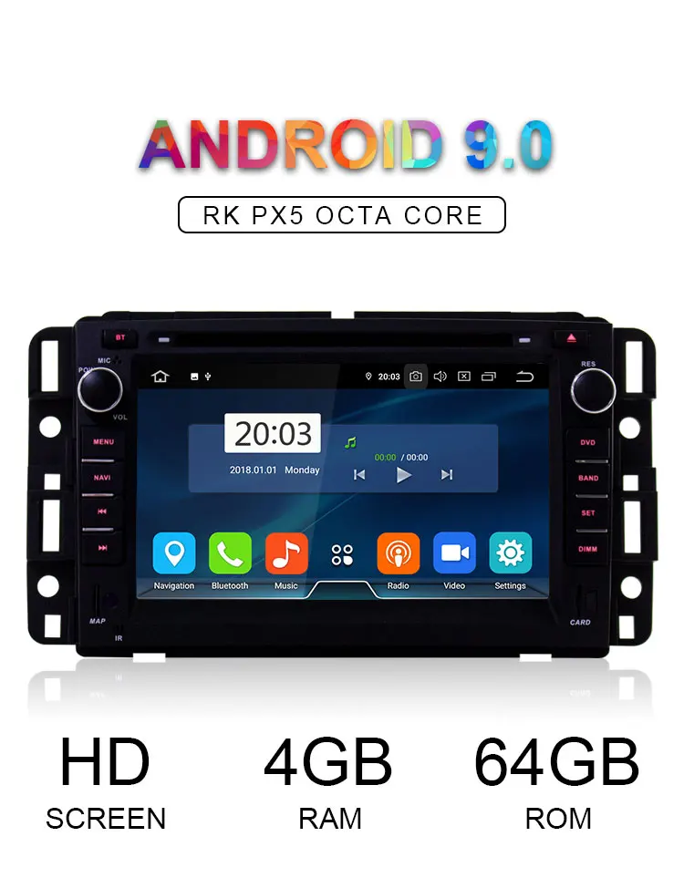 LJHANG Восьмиядерный Android 9,0 автомобильный dvd-плеер gps для BUICK/Traverse/Tahoe/Suburban/GMC/Chevrolet wifi мультимедийный автомобильный Радио Аудио