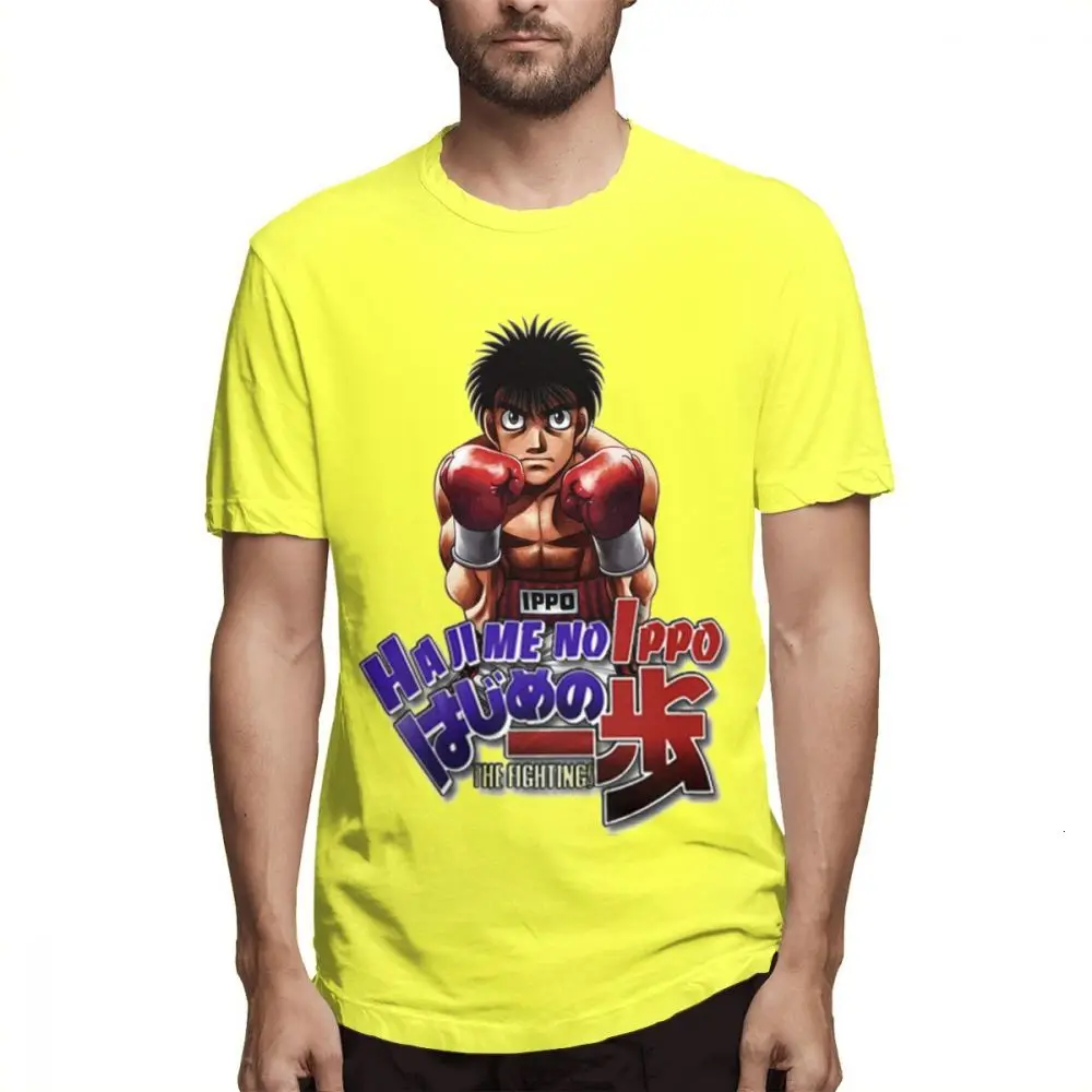 One yona/мужская футболка на заказ Hajime No Ippo Homme, повседневные уникальные качественные хлопковые футболки для мальчиков - Цвет: Yellow