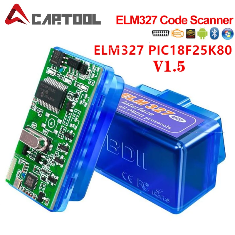 Мини ELM327 V1.5 PIC18F25K80 OBD2 сканер кода считыватель ELM 327 1 5 OBD Bluetooth диагностический