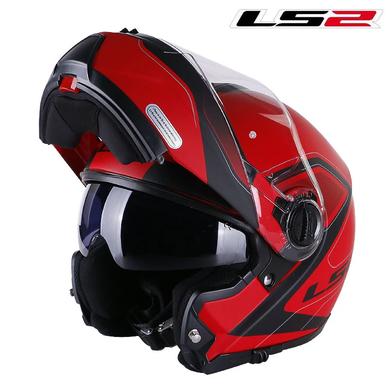 LS2 casco Modular de para hombre, protector de cabeza para moto, abatible hacia arriba, para moto DOT, FF325|Cascos| - AliExpress