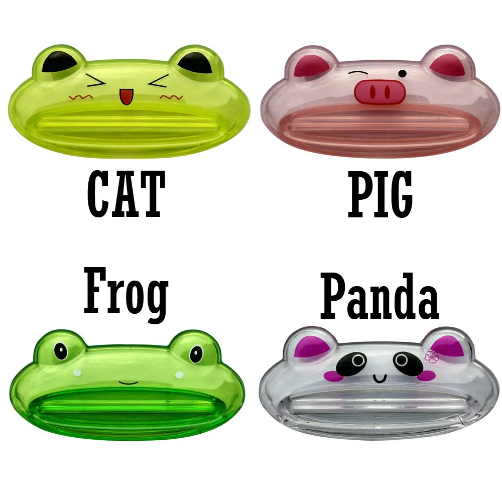 Transparent Cartoon Bathroom Home Tube Rolling Holder Cartoon Squeezer Easy Cartoon Toothpaste Dispenser