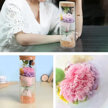 

Floral Decor LED Ornamental Preserved Fresh Flower Forever Rose Flower Rose Glass Cover 5 Color Birthday Wedding