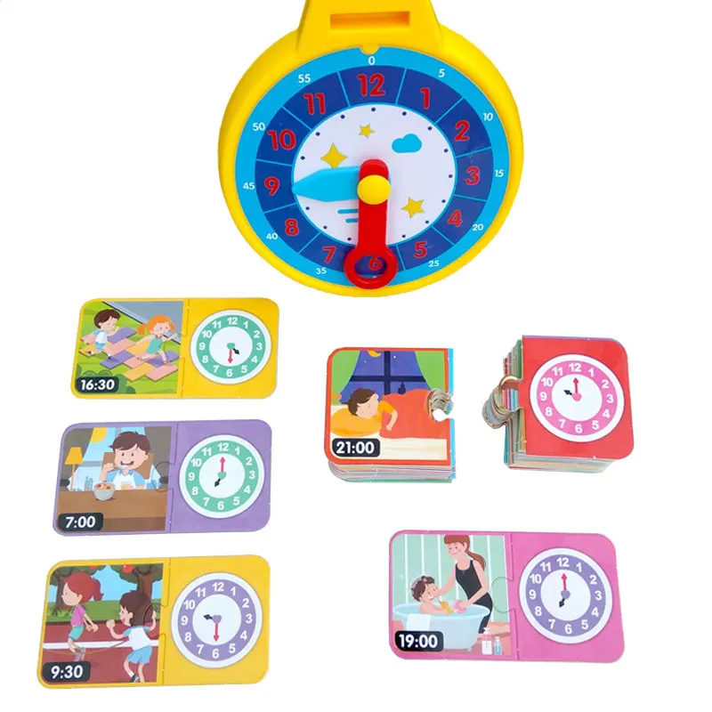 Montessori Time Matching Puzzle Toy Clock Cognition Preschool Good Habits Develop Analog Clock Educational Learning Activity Toy 3