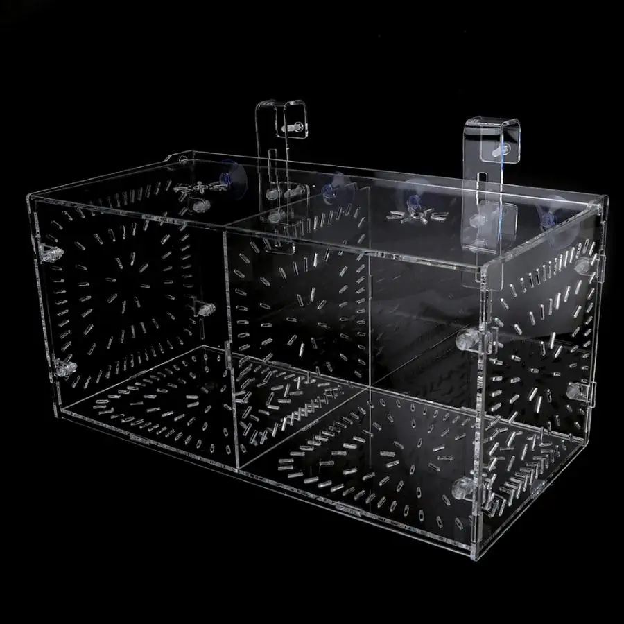 Mini Aquarium fish Isolation Breeding Box Seedlings Incubation Reproduction for Fish Aquarium Suspended Artificial