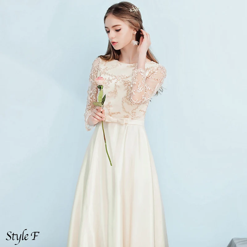 Champagne Style F A-Line Bridesmaids Dress Robe de Soiree Vestido de Fiesta Elegant Silver Grey Formal Prom Dress TS-1804 - Цвет: Champagne Style F