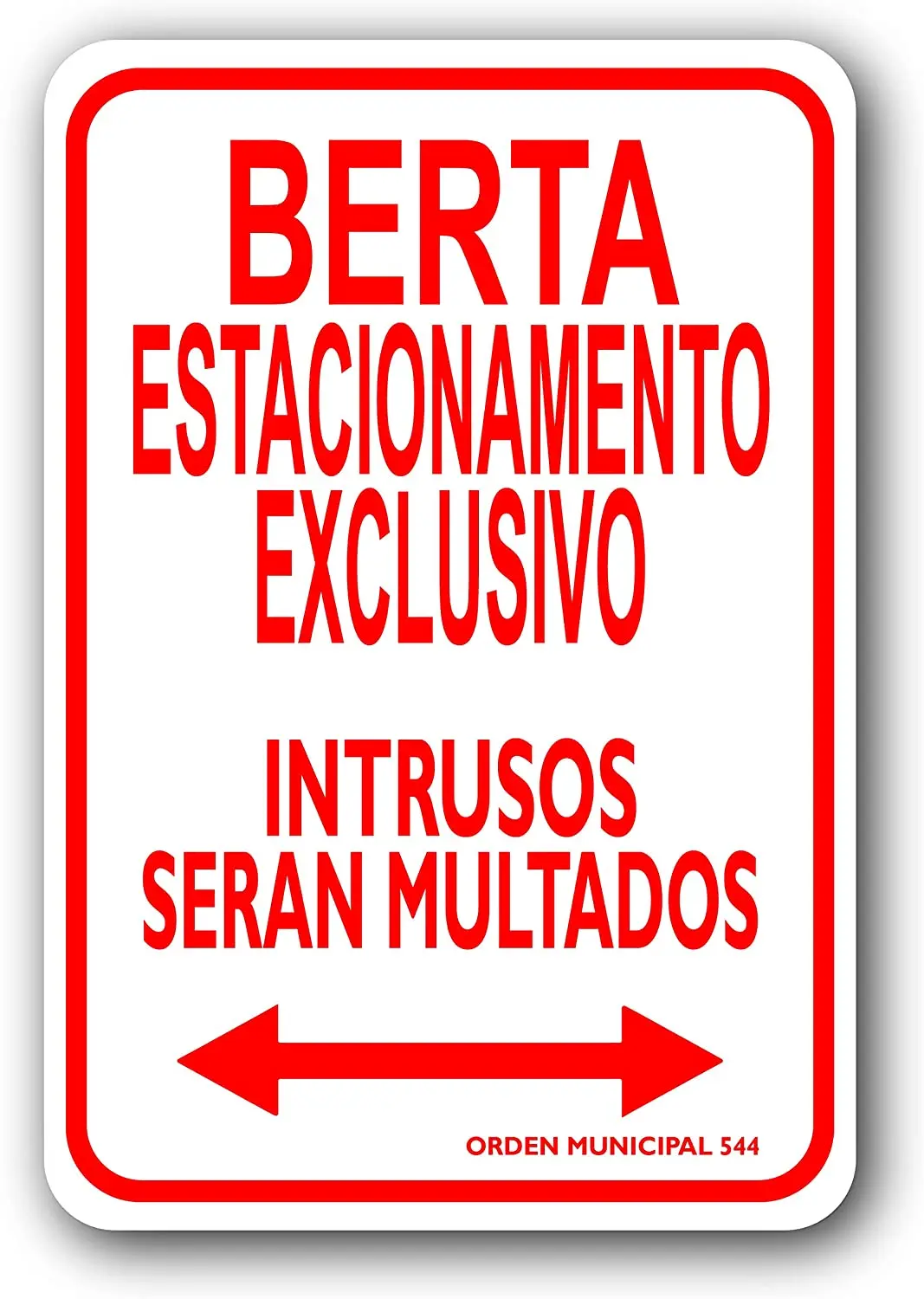 Персонализированный парковочный знак с испанской/латиноамериканской