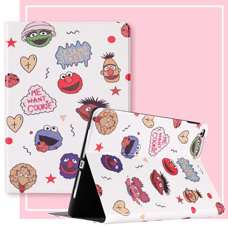 

For iPad 10.2 Case Cartoon People PU Silicone Soft Back Tablet Cover For iPad Mini 3 4 5 Air 1 2 Pro 10.5 Flip smart stand Case