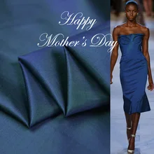 100 см* 138 см пряжа окрашенный шелк Dupion Ткань Шармез затенение синий свадебное вечернее платье текстиль натуральный