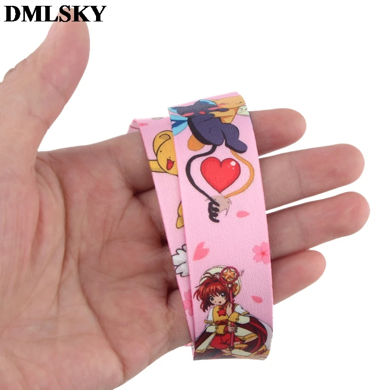 DMLSKY Cardcaptor Брелок «Сакура» милый мультяшный ремень для телефона женский модный ремешок лента для беджей для ID карты телефон ключи M3875