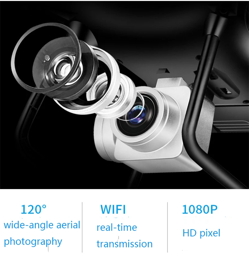 Радиоуправляемый вертолет беспилотный Квадрокоптер 1080P Wi-Fi Высокое разрешение аэрофотосъемка Дальняя передача в реальном времени Профессиональный Дрон
