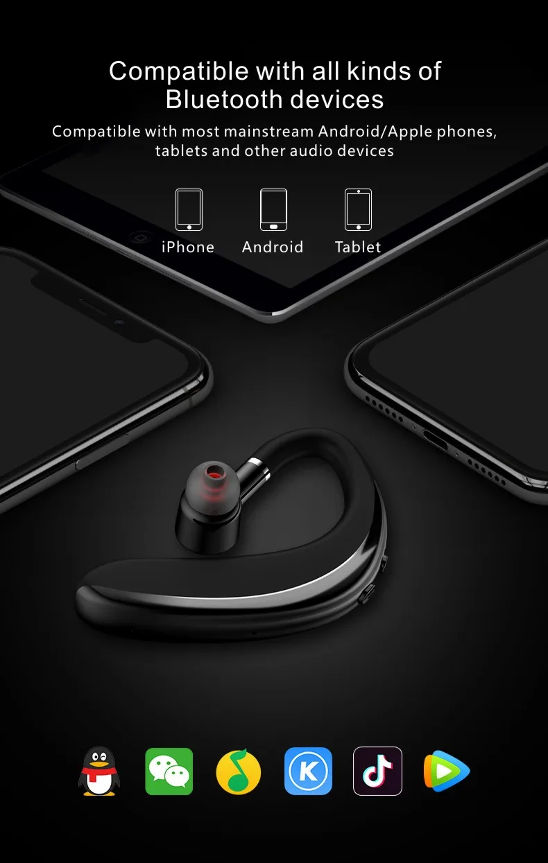 Удобные Bluetooth Наушники быстрая зарядка беспроводной Крюк дизайн мобильного телефона альтернативный наушник для левого/правого уха спортивные головки