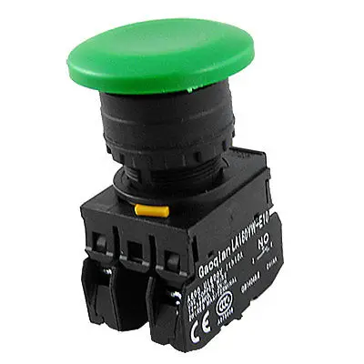 

40mm Green Sign Momentary Mushroom Push Button Switch 1 NO 1 NC YW1B-M4E11PG