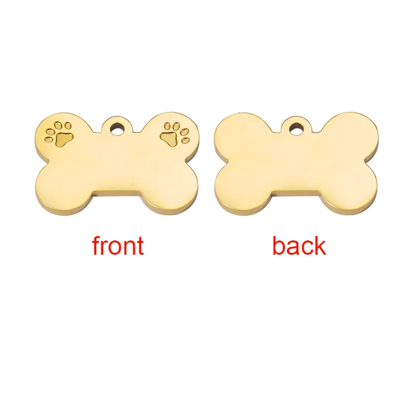 

DIY necklace dog bone corrosion dog claw can engraved Pendant 10pcs 17*25mm mirror polished stainless steel pet dog accessories