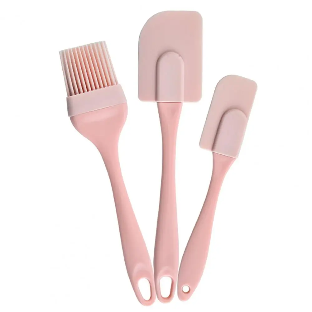 3Pcs/Set Spatula Kit Kitchen Utensils Cooking Supplies Multi Purpose Cake Spatula Baking Tools Silicone Non-stick Blue/Pink