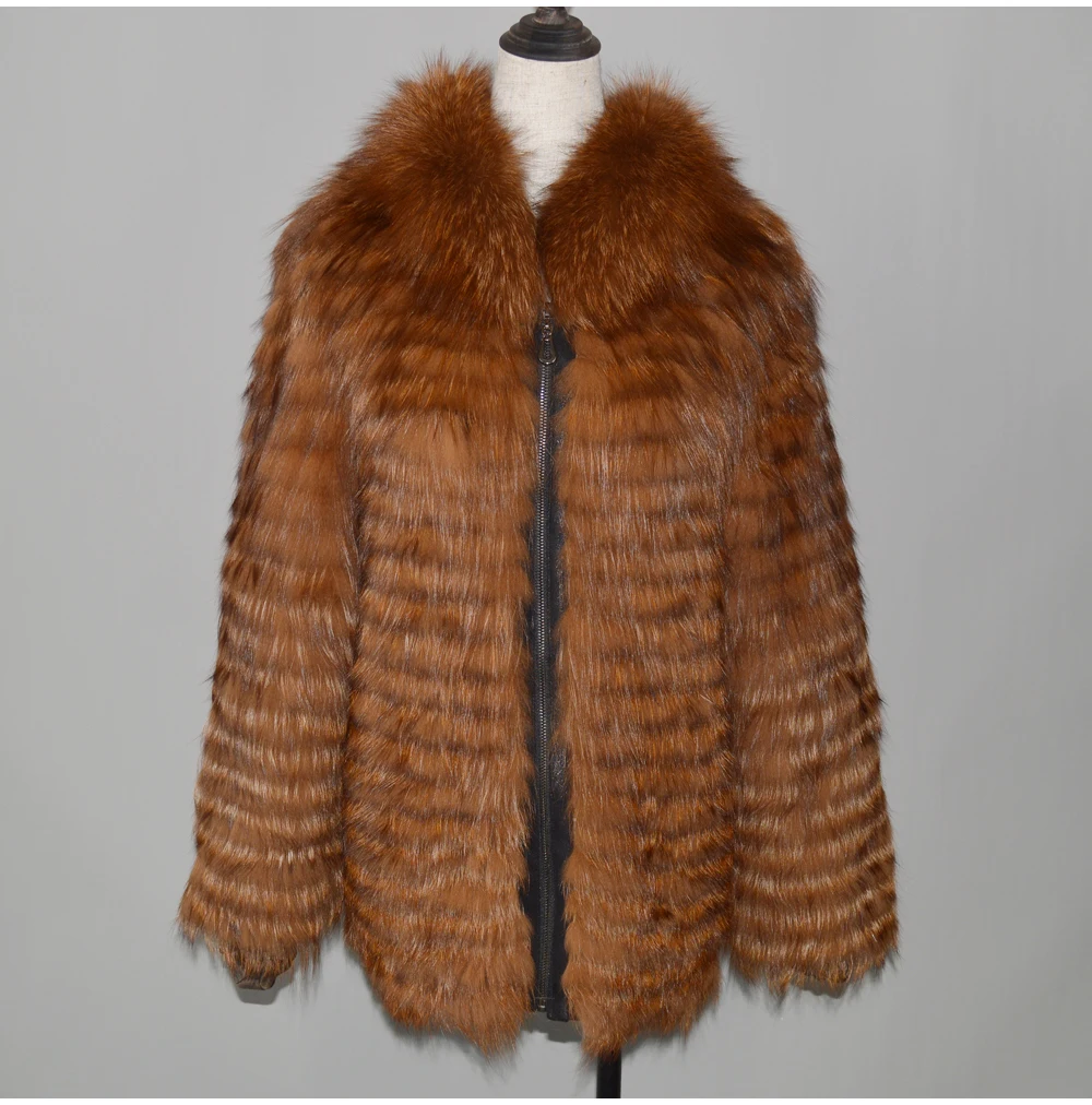 Женское пальто из натурального Лисьего меха натуральная куртка с капюшоном из лисьего меха осенне-зимняя теплая мягкая Повседневная куртка на молнии с натуральным лисьим мехом