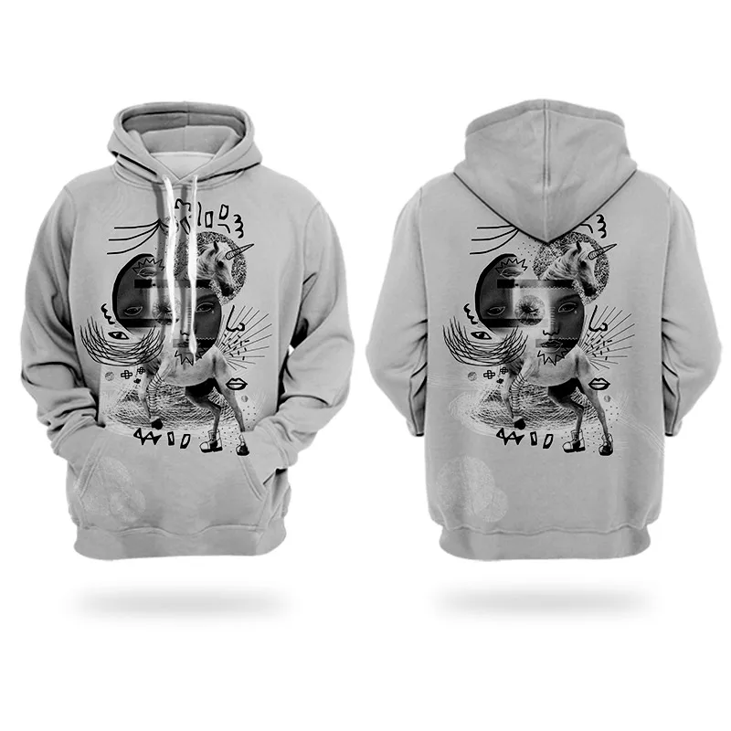 Off white популярные модные 3D толстовки WHOSONG Единорог художественная живопись одежда Симпсоны Мужская толстовка Англия Стиль хип хоп пуловер - Цвет: H03339