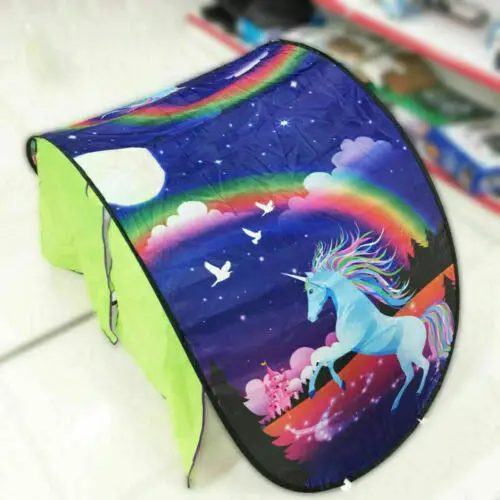 Unicorn Only Tent Детская кровать мечты палатки с светильник карман для хранения детей мальчиков девочек ночной спальный складной всплывающий матрас Палатка игровой домик Единорог - Цвет: Unicorn Only Tent
