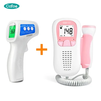 

Cofoe Fetal Doppler Baby Heart Monitor doppler fetal + Infrared Forehead Thermometer Body Fever Temperature Measurement Pregnant