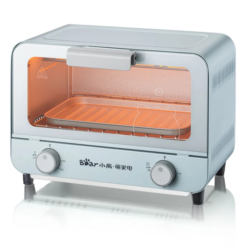 9L Multifunction Electric Oven Microwave Oven Fully Automatic Household Baking Cake Bread Small Drawer Type Slag Tray - Цвет: Небесно-голубой