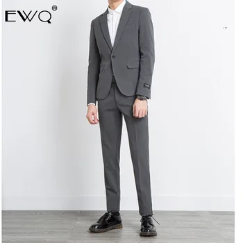 

EWQ / 2020 Spring Fashion New Man's Suit Handsome Smart Casual Small Suit For Male Self-cultivation Pants Two Pieces Set 9Y0065