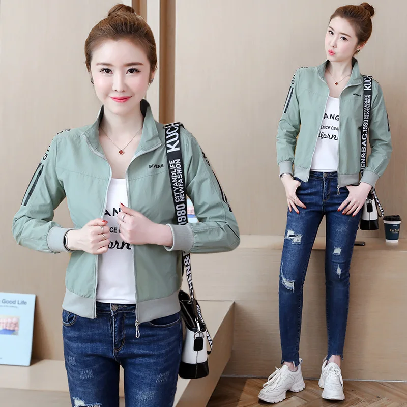 

2019 Spring And Autumn New Style Korean-style Fashion Casual Versatile Stand Collar Cardigan Thin Jacket Baseball Uniform Short