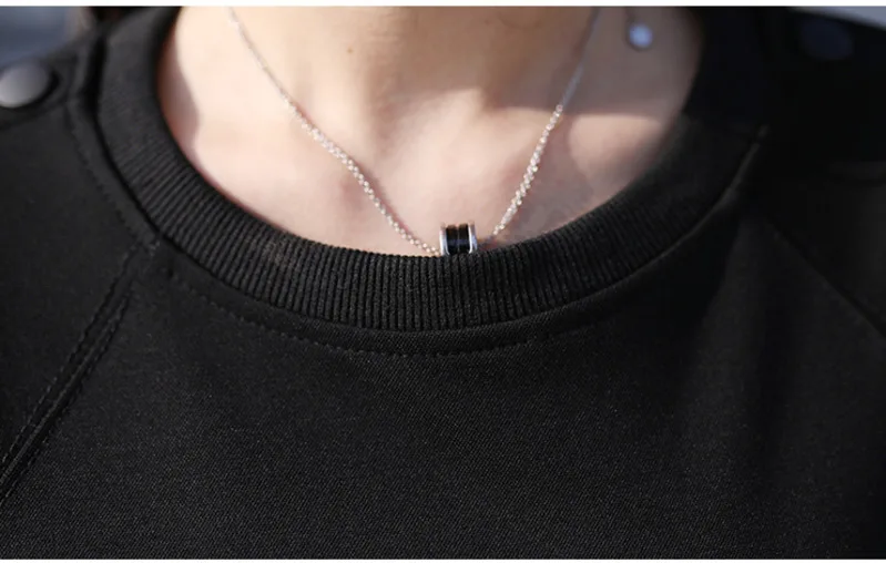 [DEAT] Свободная Черная Толстовка на пуговицах, новинка, круглый вырез, длинный рукав, Женская мода большого размера, Осень-зима 19L-a68
