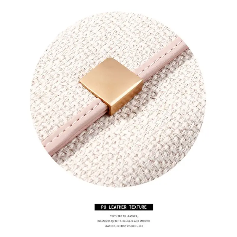 Women Credit Card Holder Small Wallet PU Leather Stitching Linen Lady Elegant Sweet Multiple Slots Coin Cash Storage Clutch Bag
