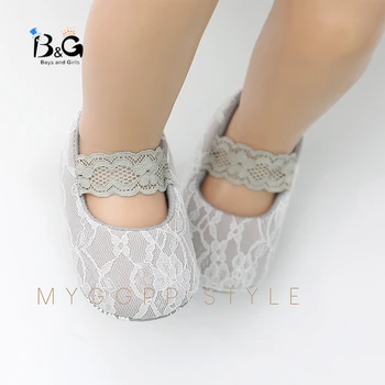 

B&G Baby Girl Princess Shoes Soft Lace Toddler Walking Shoes Anti-slip Babyfirst Walkers
