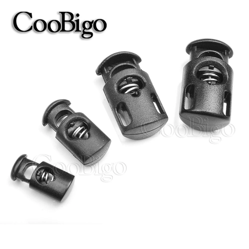 New 10Pcs Black Plastic Toggle Spring Clasp Stop Single Hole String Cord Locks New 10Pcs Black Plastic Toggle Spring Clasp Stop Single Hole String Cord Locks
