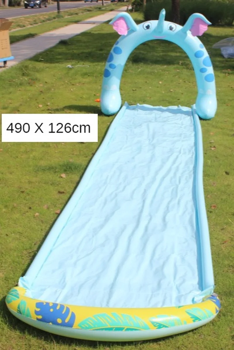 Water Slides Inflatable Water Slide Game Toy Water Toy Double Sliding Cloth Children Grass Outdoor Water Spray Pad Water Ring 6
