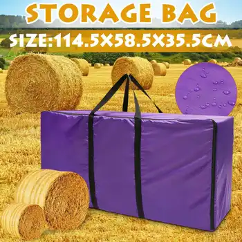 

114.5x58.5x35.5cm Foldable Waterproof Hay Bale Storage Bag Durable Zipper Case Blanket Sweater Quilt Organizer Box Container