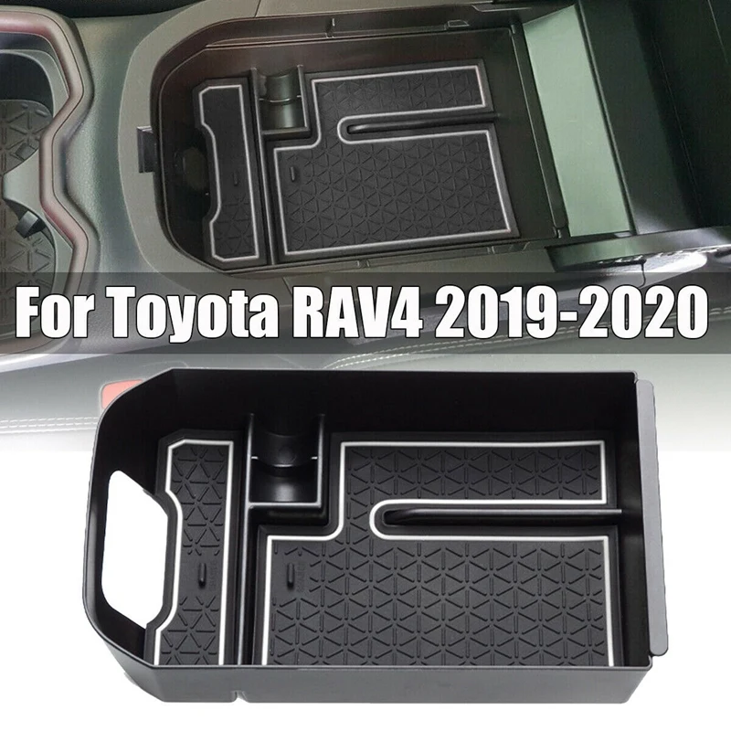 Черный интерьер подлокотник Организатор ящик для хранения Toyota RAV4