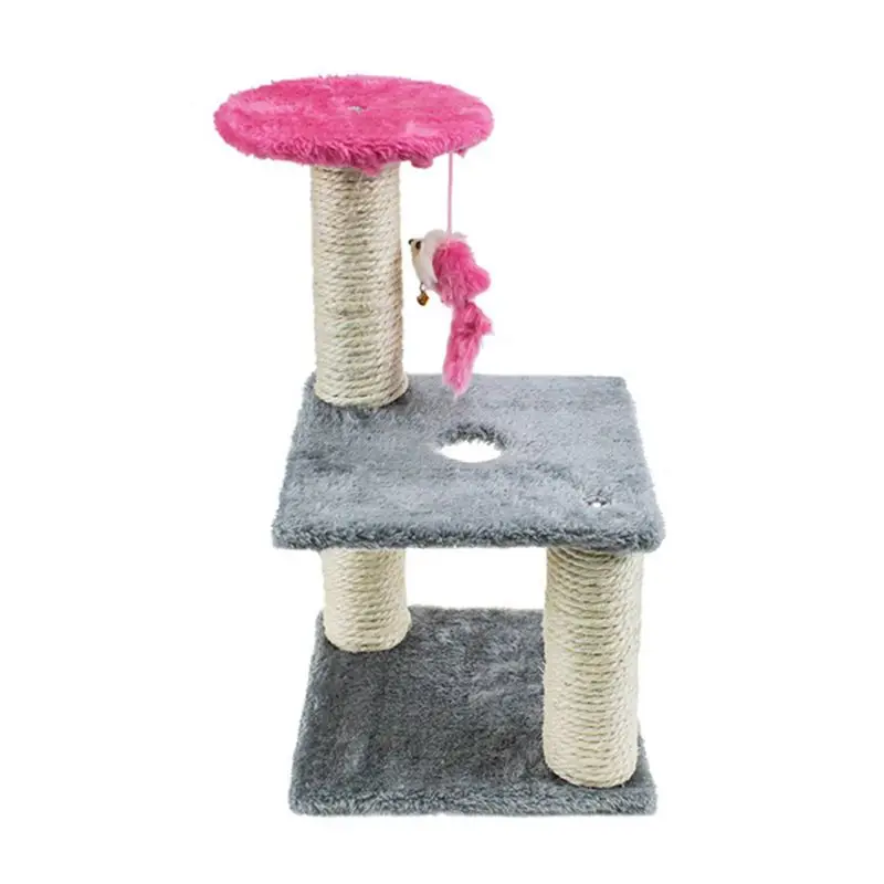 Pet Cat Tree Scratcher Play Toy Three-layer Round Hole Kitty Climbing Frame