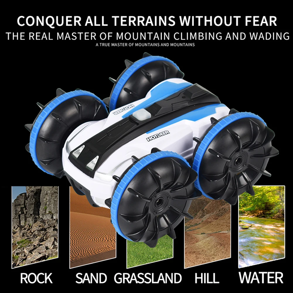 Автомобиль с дистанционным управлением амфибия каскадер 2 4G водонепроницаемый