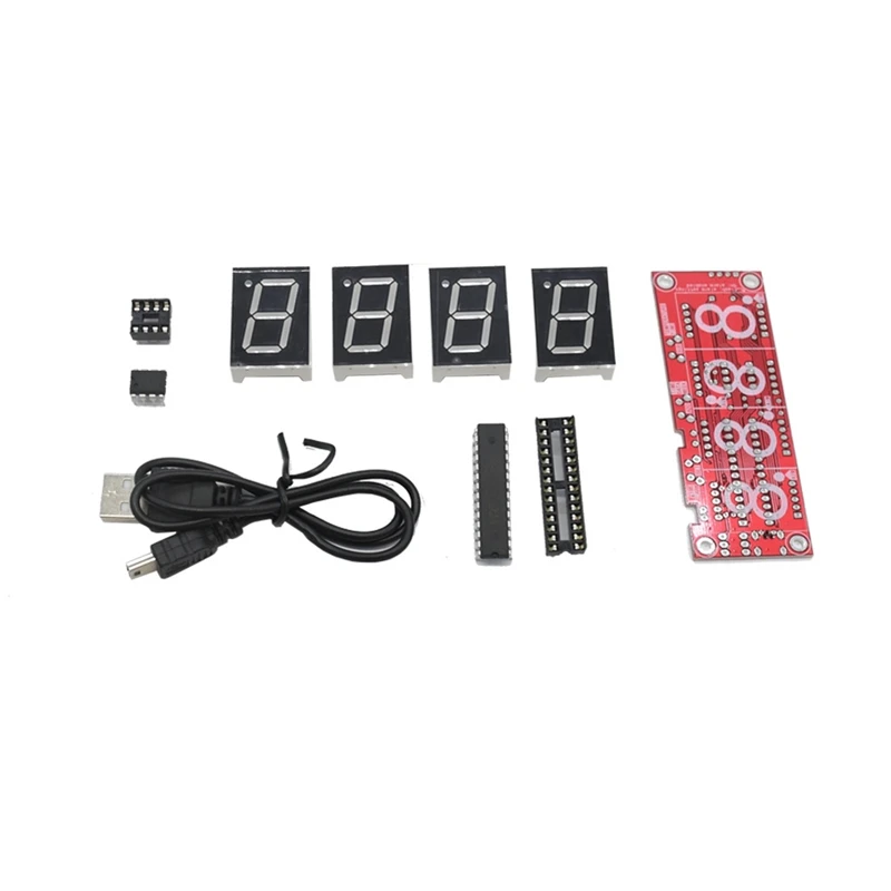 AAAE топ-4-разрядный Ds1302 Led Дисплей Diy Смарт точные часы, набор для самостоятельной сборки для Arduino