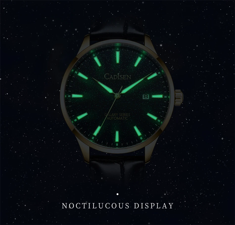 CADISEN New Pilot Series Men's Watch Luxury Sapphire Glass 100M Waterproof Automatic Watch Stainless Steel Mechanical Wristwatch