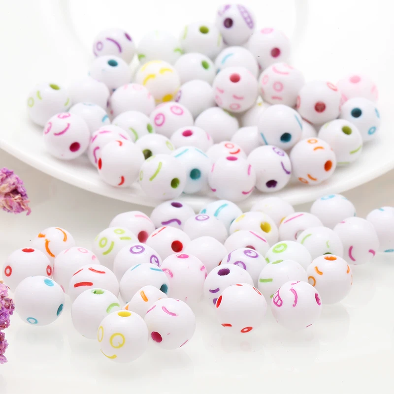 100 шт 8 мм буквы случайный микс бусин кубические акриловые бусины Белый Алфавит