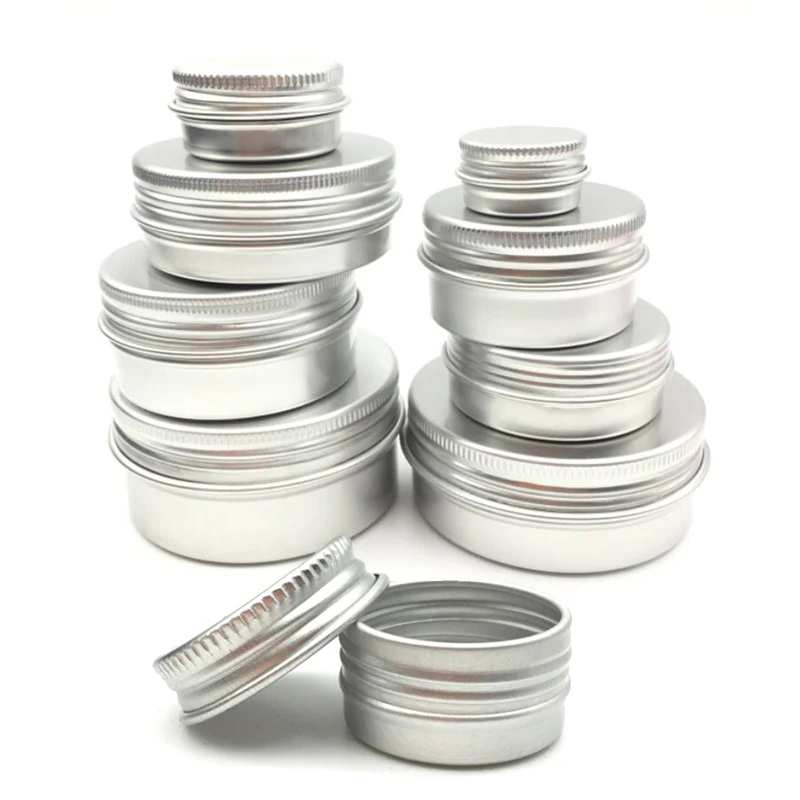 

100PCS 5g 10g 15g 20g 30g 40g 50g 60g Aluminum Tin Jars Metal 50ml Empty Cosmetic Face Care Eye Cream Lip Balm Gloss Packaging