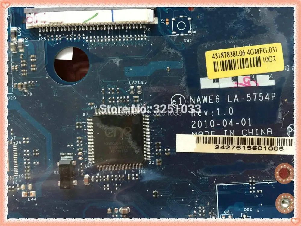 LA 5754P для Lenovo G565 Z565 Notebook материнская плата ноутбука с интерфейсом HDMI NAWE6 DDR3 100%