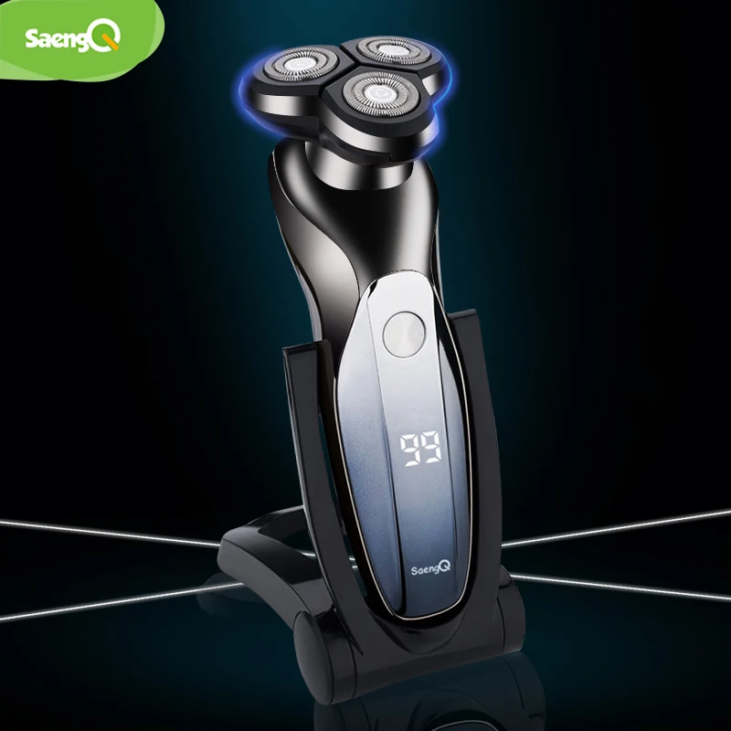 

SaengQ New Electric Shaver Portable Electric Razor Head Dry Wet Shaving Washable beard trimmer trimer Dual Blade Turbo Mode