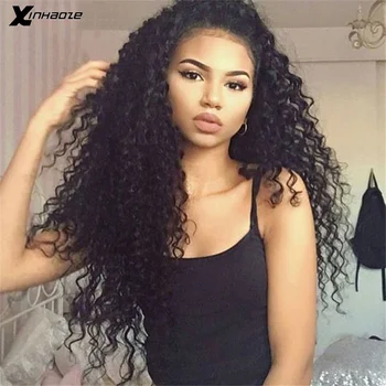 

Xinhaoze Pre plucked Curly Brazilian Remy Human Hair Wig 13x4 Lace Front Human Hair Wig For Black Women 150% Density
